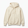 Cream pullover hoodie, front view