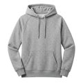 Heather gray pullover hoodie, front view