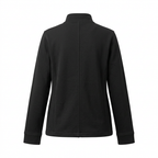 Black stand-collar jacket, back view
