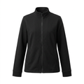 Black stand-collar zip jacket, front view