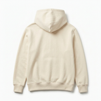 Cream pullover hoodie, back view